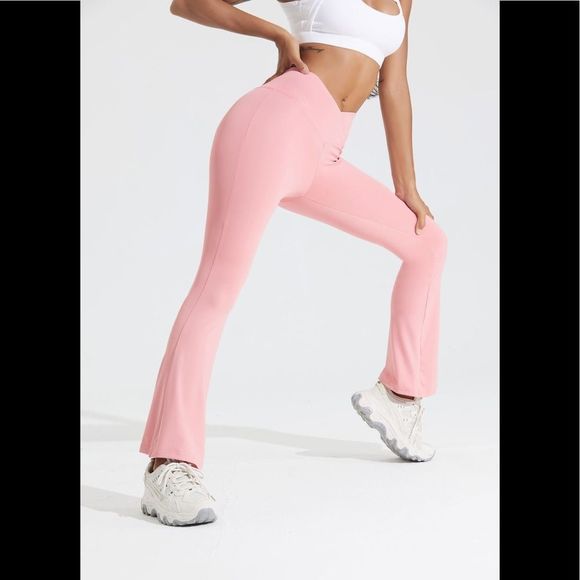 COPY - Pink Flare Crossover Legging - Picture 7 of 9